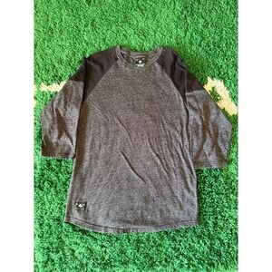 LRG Lifted Research Group Raglan Baseball T Shirt Mens Size L Heather